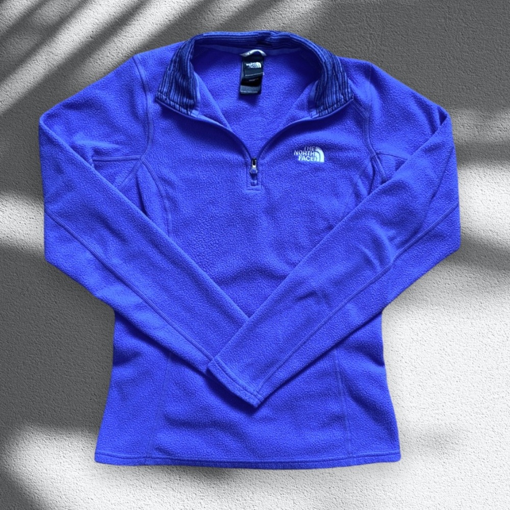The North Face Lavender Purple Quarter Zip Logo Fleece Sweatshirt